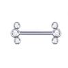 1 Peça Barra de Titânio para Mamilo com Argola Cristal CZ Banhada a Ouro com Escudo Pendurado Barra para Mulheres Piercing de Mamilo com Rosca Interna