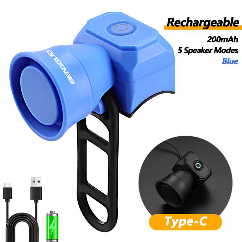 USB Rechargeable Electronic Bike Horn - Waterproof Bicycle Bell for Mountain Bikes & Scooters,Cycling Safety Accessories