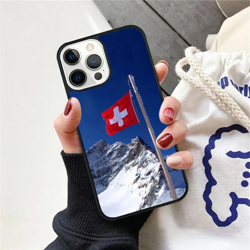 

Swiss National Flag Phone Case For iPhone 17 Air 15 16 Cover 11 13 14 Pro Max 12 Plus Max Fundas iPhone 16