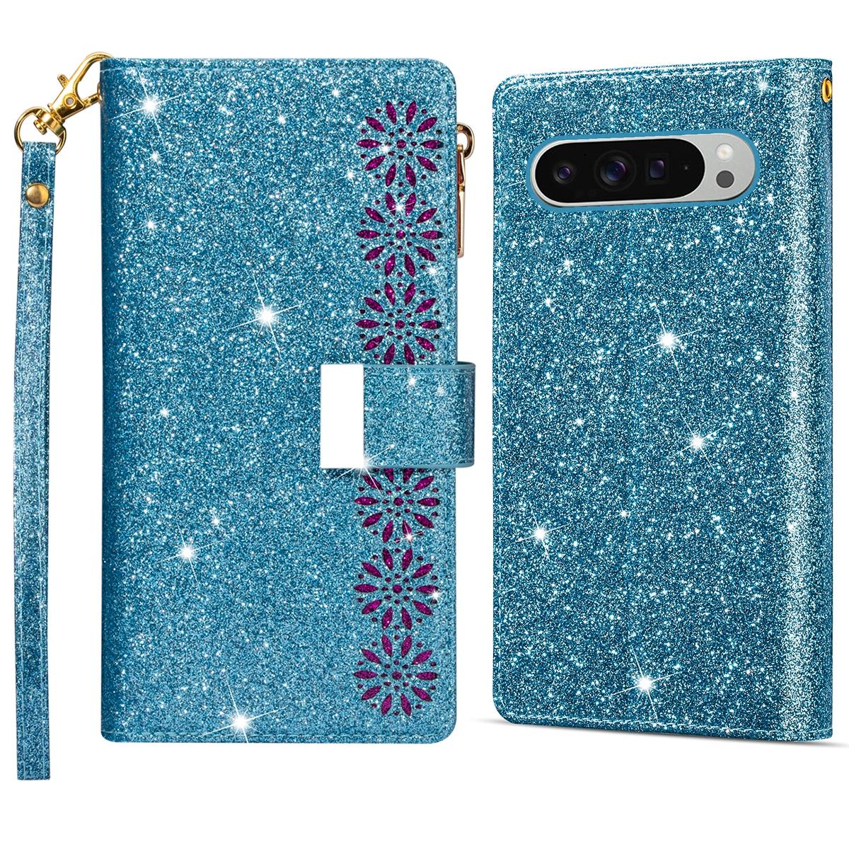 

For Google Pixel 9 Pro XL Case Starry Sky Carving Leather Wallet Phone Cover D
