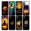Happy Halloween S24 Ultra For Samsung Galaxy S23 Ultra S21 S20 FE S22 S10 S24 S23 Plus Case Cover Cat Bat Pumpkin Witch Castle