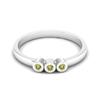 Tiny Round Shape Lemon Quartz Gemstone 925 Sterling Silver Three Stone Minimalist Women Engagement Ring
