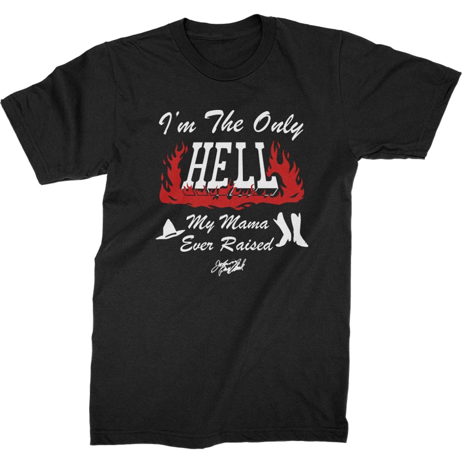 Men s Johnny Paycheck Only Hell Tee (Black) T-Shirt Mens Womens Tees Top  Black XL