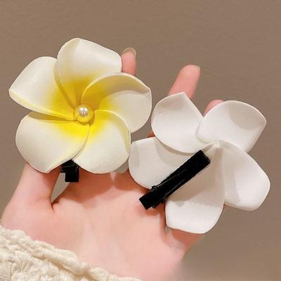 Women Boho Floral Hair Clip, Rose Flower Headdress for Summer Beach & Wedding