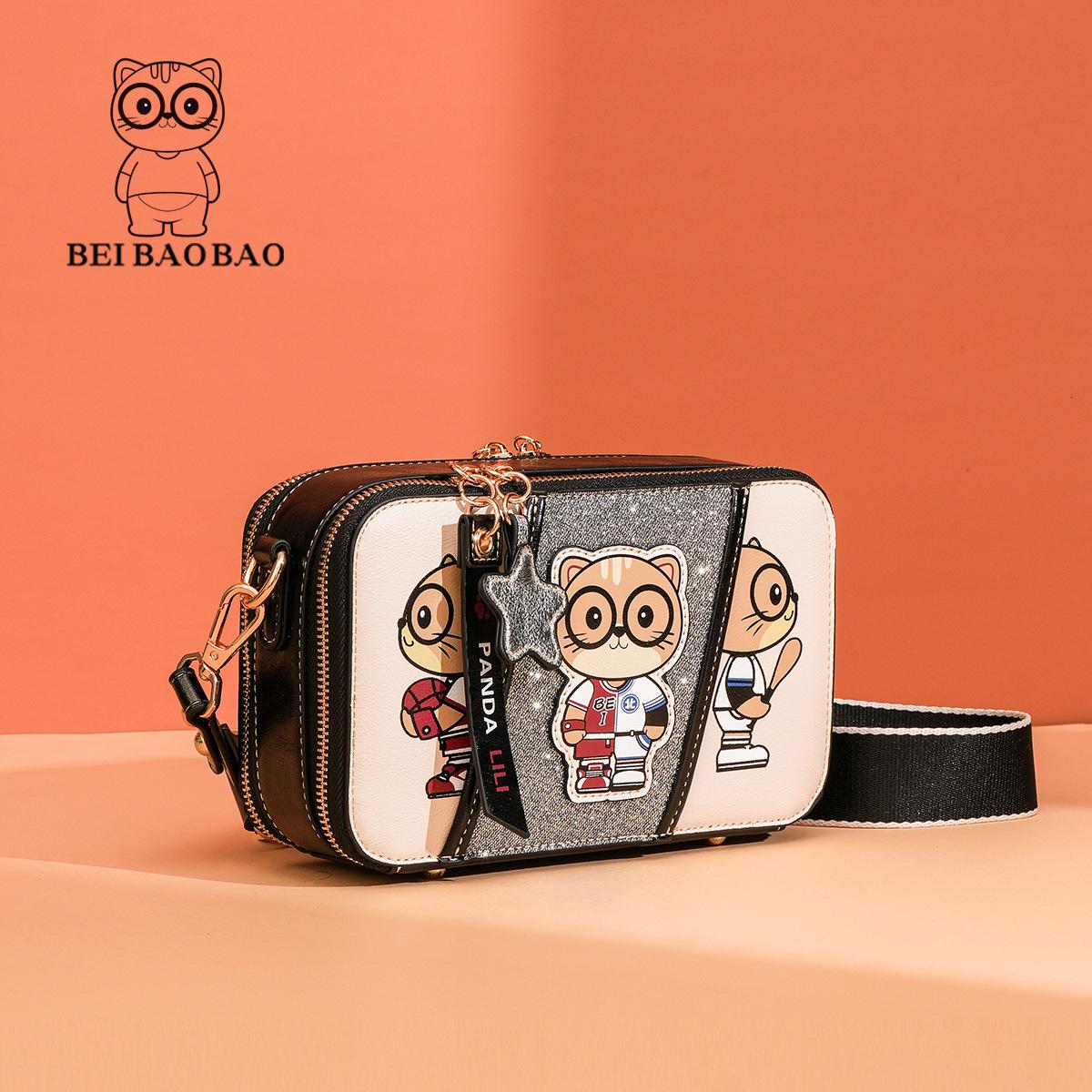 

BEIBAOBAO Нові Милі Мультяшні Ведмедики Жіночі Сумки-Месенджери Креативні Модні Жіночі Сумки на Одне Плече Модні Легкі Прості Сумки під Пахву для Жінок чорний