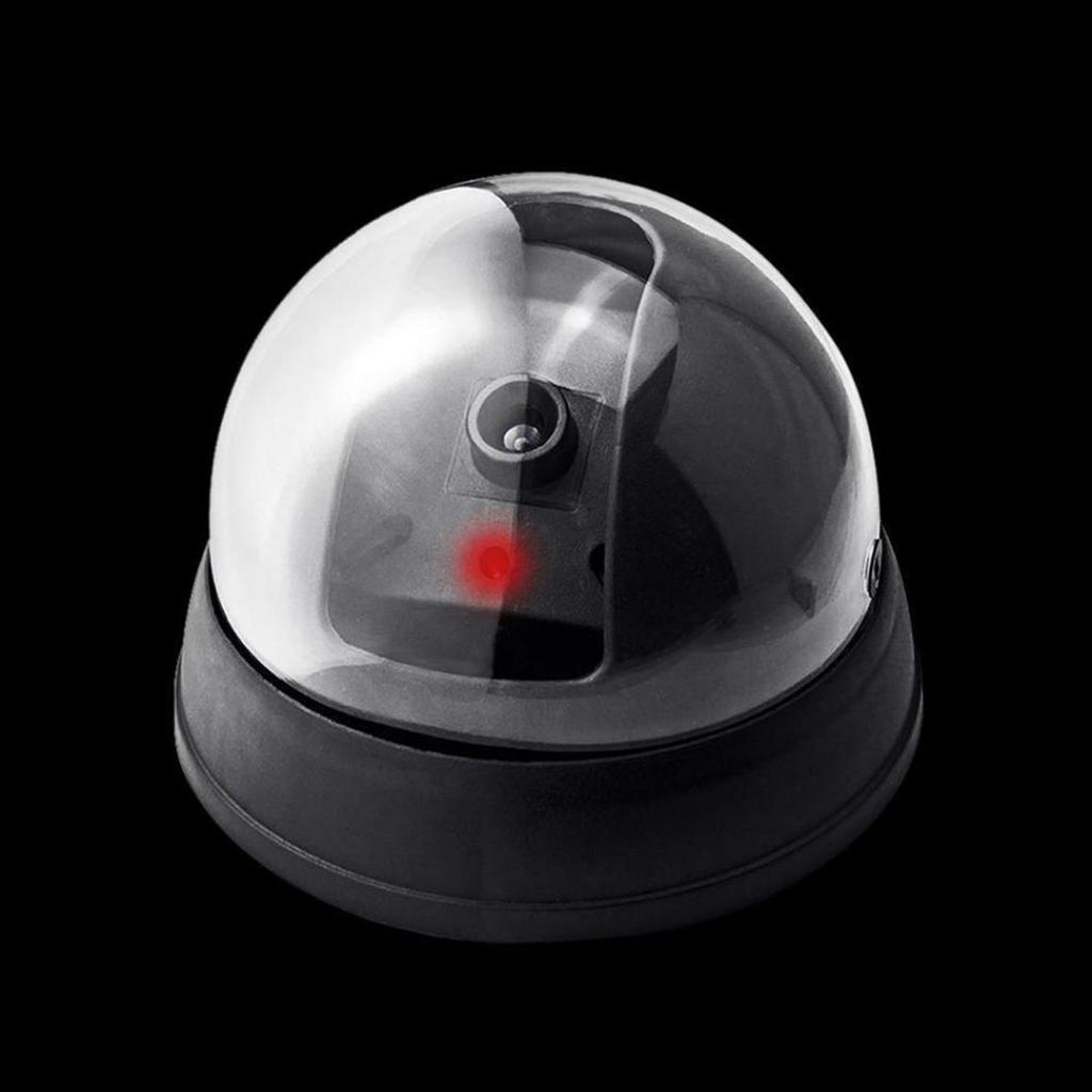 Red LED Sensor Light Up Fake Dummy Dome Surveillance Monitor Security Camera