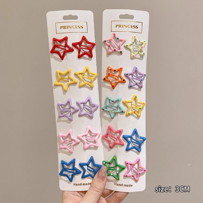 Y2K Dopamine Color Pentagram Small Hair Clip for Women & Kids - Cute Bangs & Side Hair Accessory