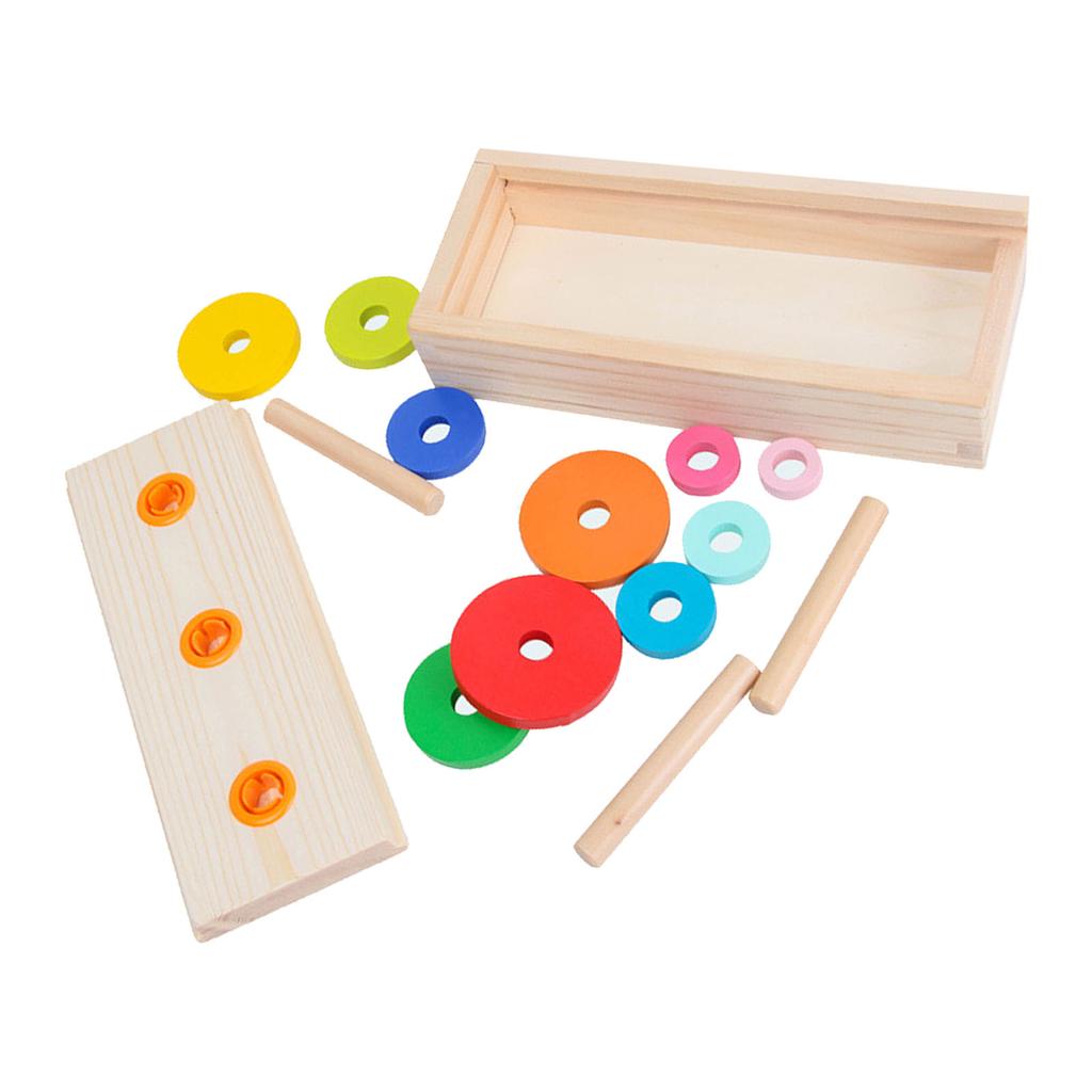 10 Rings Puzzle Game Wooden Tower rly Educational Logic Thinking Block Game Toy for Kids