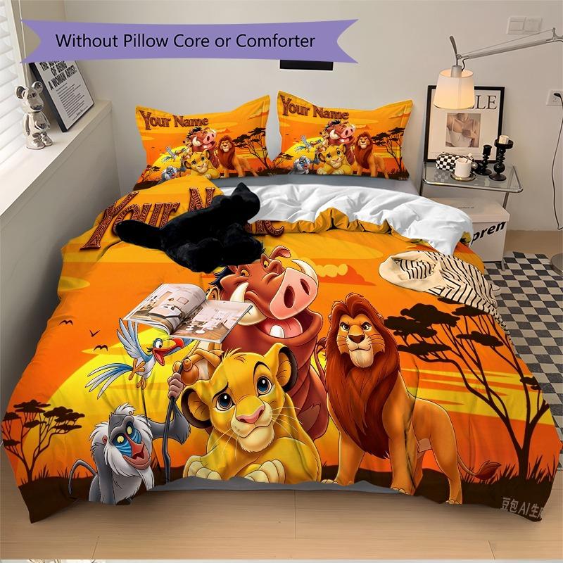 Custom 3pcs African Lion Sunset Bedding Sets For All Sizes New 375D Printed Bed Cover Comforter Duvet Cover Pillowcase Bedroom Decoration
