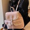 Schoolbag Sweet High-value Backpack Bag Female Foreign Style 1011 New Trendy Fashion Cute Backpack Korean Version Portable Small Square Bag