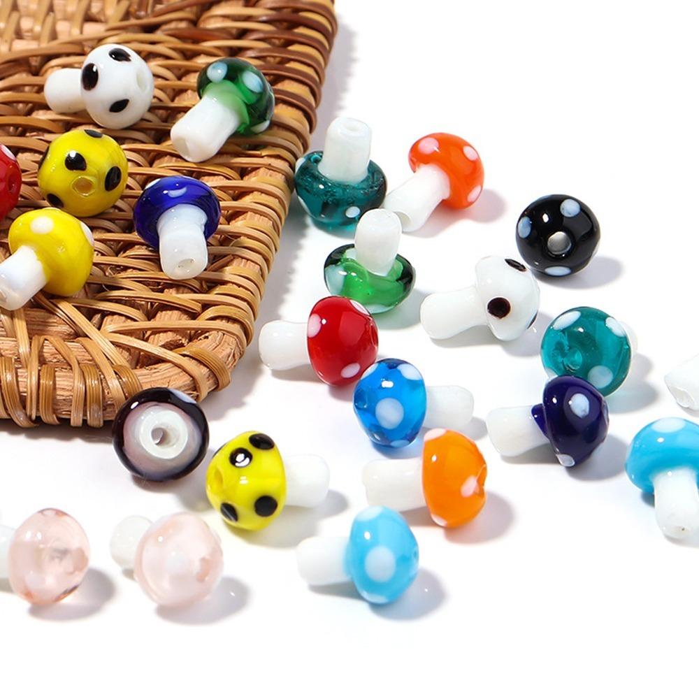 

50pcs 1.55mm Hole Mushroom Beads 14x10mm Size Ceramic Beads Spacer Beads Earring Making