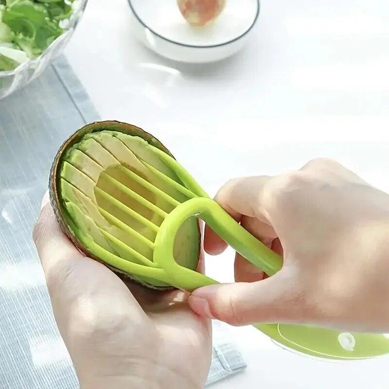 3 In 1 Avocado Slicer Shea Corer Butter Fruit Peeler Cutter Pulp Separator Plastic Knife Kitchen Vegetable Tools Kitchen Gadgets