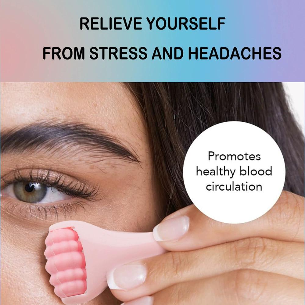 2pcs Facial Roller Set Stainless Steel Ice Roller & Silicone Massage Roller Face Icing Reduce Swelling Skin Massage Care Tools