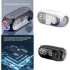 Bluetooth Rgb Bass Portable Clock Speaker With Fm Radio For Home Outdoor Fitness