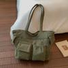 Autumn and winter large-capacity premium commuter tote bag women's corduroy casual shoulder strap underarm bag