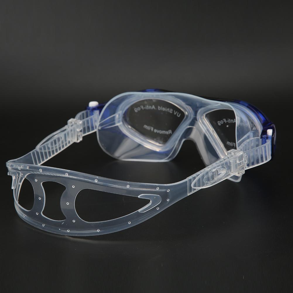 Adults Large Frame Professional Anti Fog Swimming Glasses Snorkeling Sports Swim Goggles(Blue Free Size)