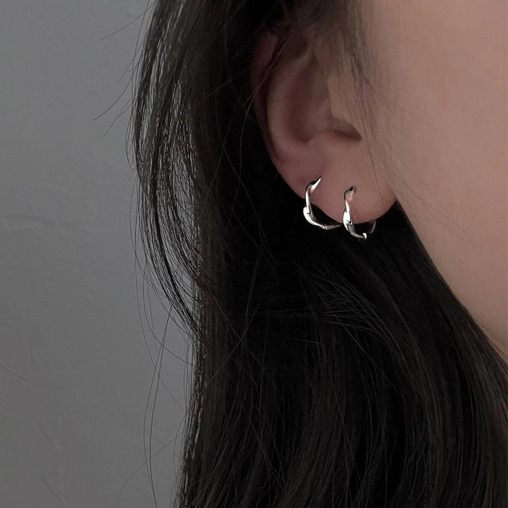 Geometric Hollow Ring Earrings Mobius Ear Clasp Ear Jewelry