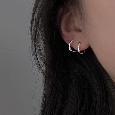 Orecchini ad Anello Geometrico Vuoto Mobius Chiusura ad Orecchio Gioielli per Orecchie