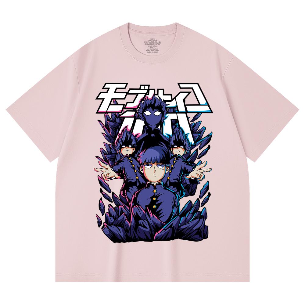 T-shirt Unisex in Cotone Pesante 230 g/m² 100% Cotone con Stampa Mob Psycho 100 V1 Shiego
