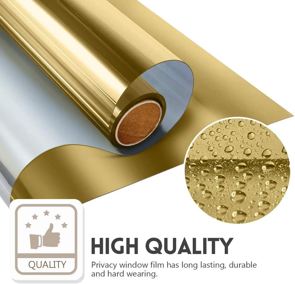 Folia Okienna Jednokierunkowa Lustrzana Odblaskowa Solarna Folia Okienna Kontrola Ciepła UV Winyl na Szkło Naklejka Zaciemniająca Prywatność na Szkło do Domu
