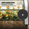 Raised Planter with Flip-Up Greenhouse Cover, Metal Raised Garden Bed On Legs with Drainage Hole, Black