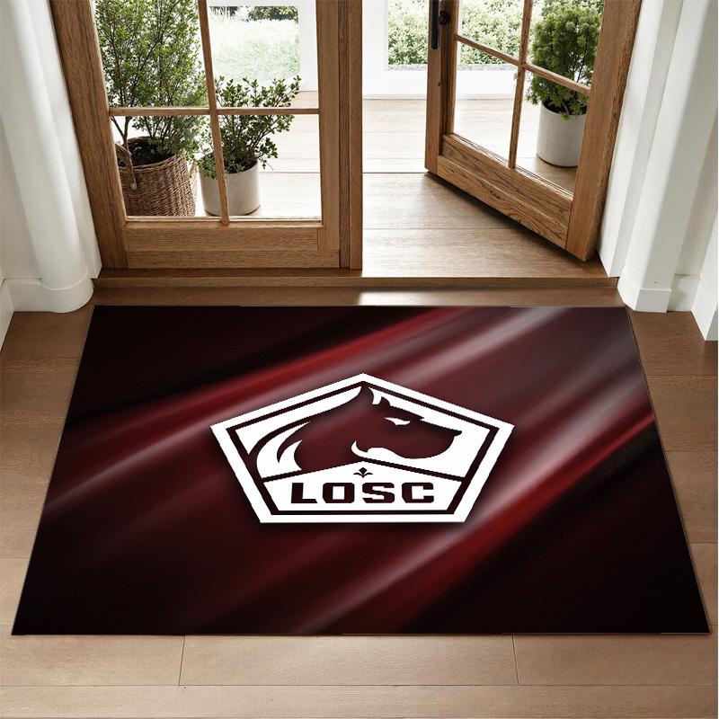 LOSC Lille FC Design Crystal Velvet Rug Soft Decorative Mat for Bedroom Entrance