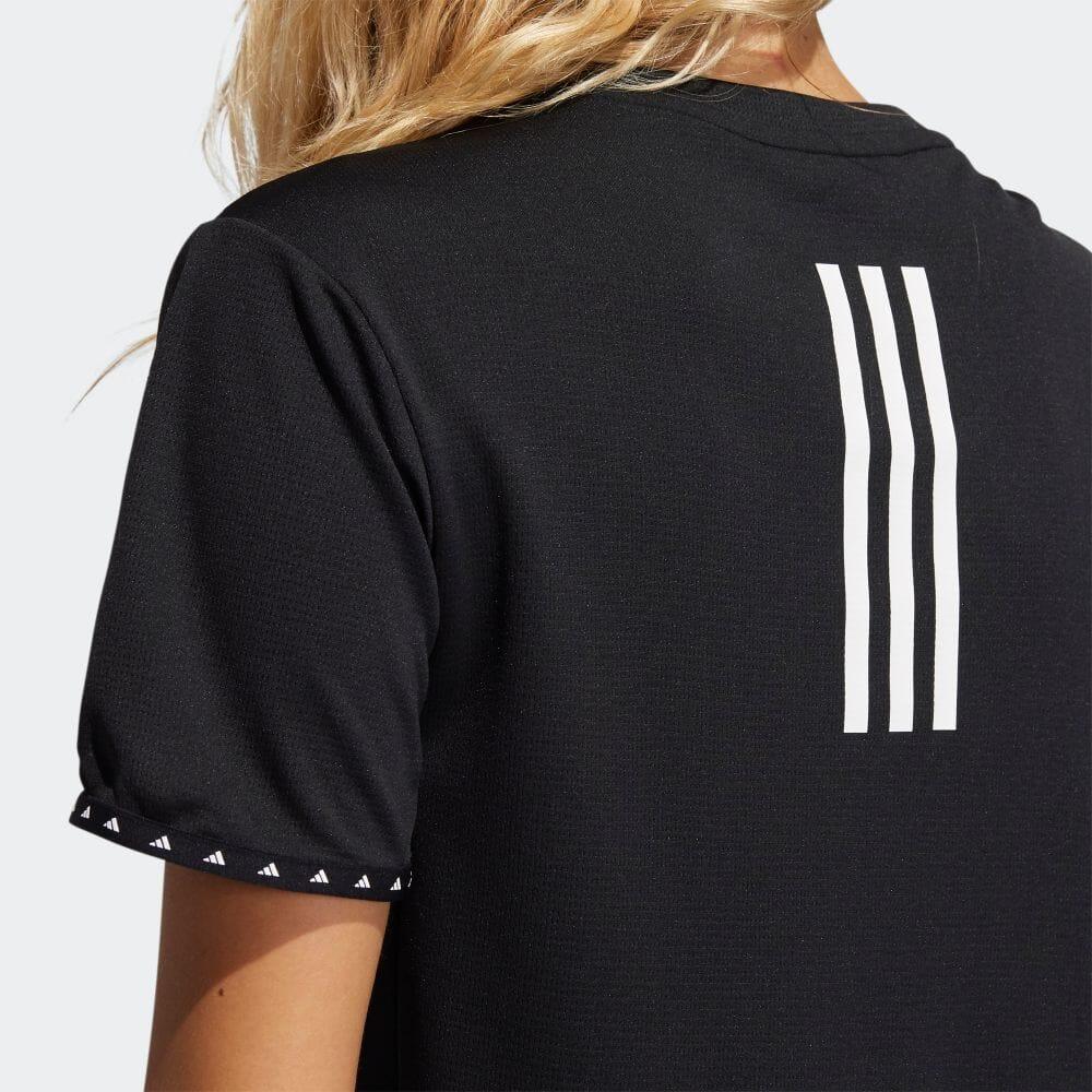 Adidas Solid Color Logo Print Pullover Short Sleeve T-Shirt Women Tops Black GQ9412