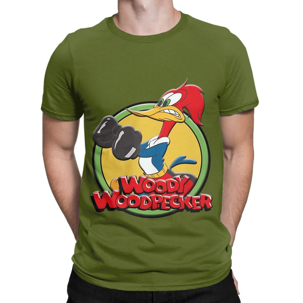 Woody Woodpecker Circle Poster Funny 100 Cotton TShirt Woody Woodpecker Tops Tees For Unisex