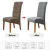 Velvet Chair Cover Stretch Dining Chair Cover Winter Warm Long Back Chair Cover Washable For Kitchen Home Hotel Wedding 1 Pcs