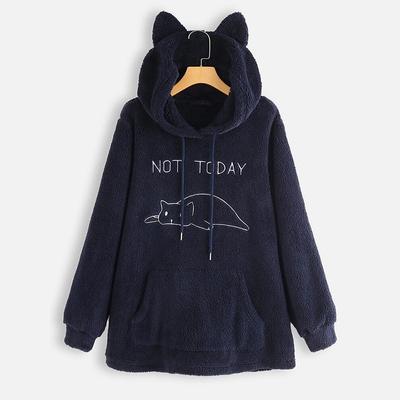 Women's Sweatshirt Hooded Loose Large Size Double Sided Velvet Long Sleeve Jacket