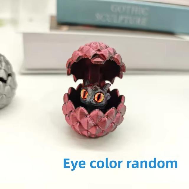 3D Printed Dragon Egg with Baby Dragon Inside - Mini Decorative Figurine for Home & Desktop Ornament, Kids Birthday Gift
