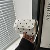 Fashionable Polka Dot Print Mini Shoulder Bag PU Material Polyester Lining Crossbody Bag Lightweight Women's Bag Women