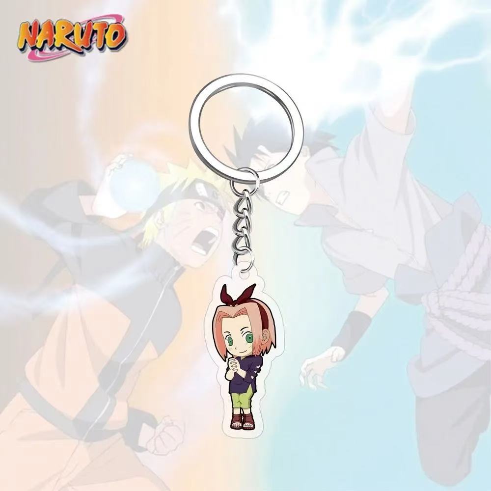 Llavero acrílico de Anime Naruto, accesorio, llavero de dibujos animados de Uzumaki Naruto