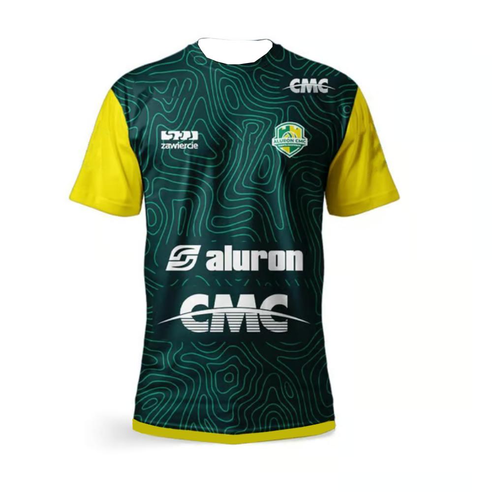 Men's Quick Drying T-Shirts 25-26 Aluron CMC Warta Zawiercie Volleyball Sportswear Training Wear Comfortable Gym Tops for Men