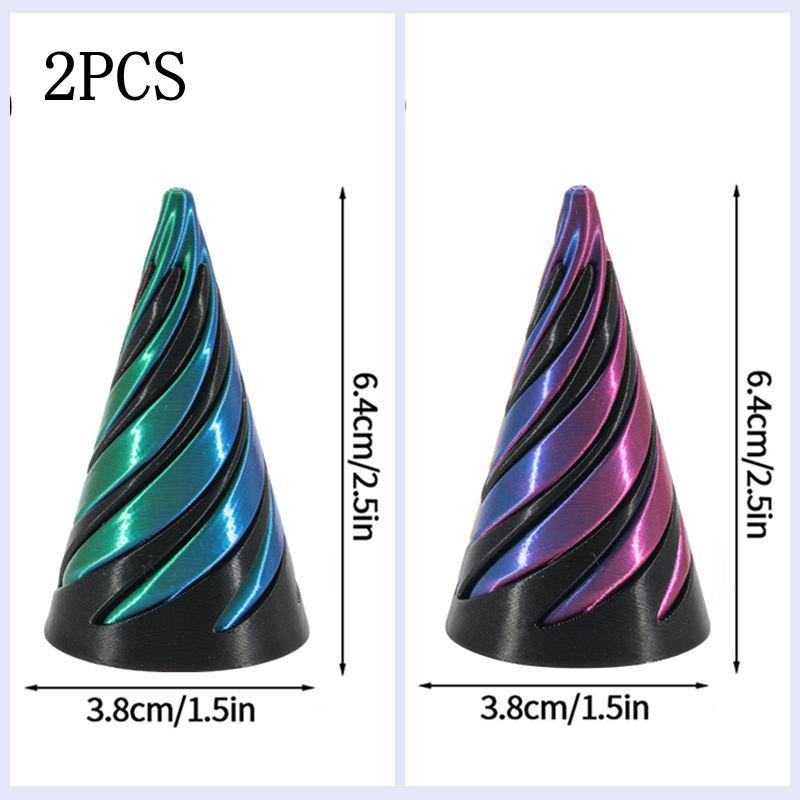 1/2Pcs Giant Rotating Pyramid 3D Spiral Cone Pyramid  Cone Toys Spiral Calabash Ornament Stress Relief Fidget Toys