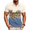 Men's Relaxed Fit Christmas Print Short Sleeve T-Shirt for Casual Holiday Wear