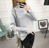 Qian Qian Knit High Loose Pullover Bottle Solid Long Loose Beautiful Women's Sweater, Neck, Turtleneck, Fit, Top, Slimming, Neck, Color, Sleeves,