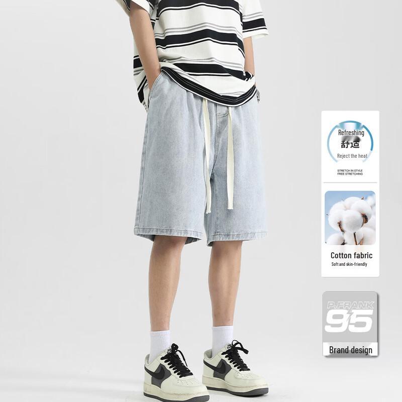 Paul Frank Men s Casual Denim Shorts 2XL светло-синий