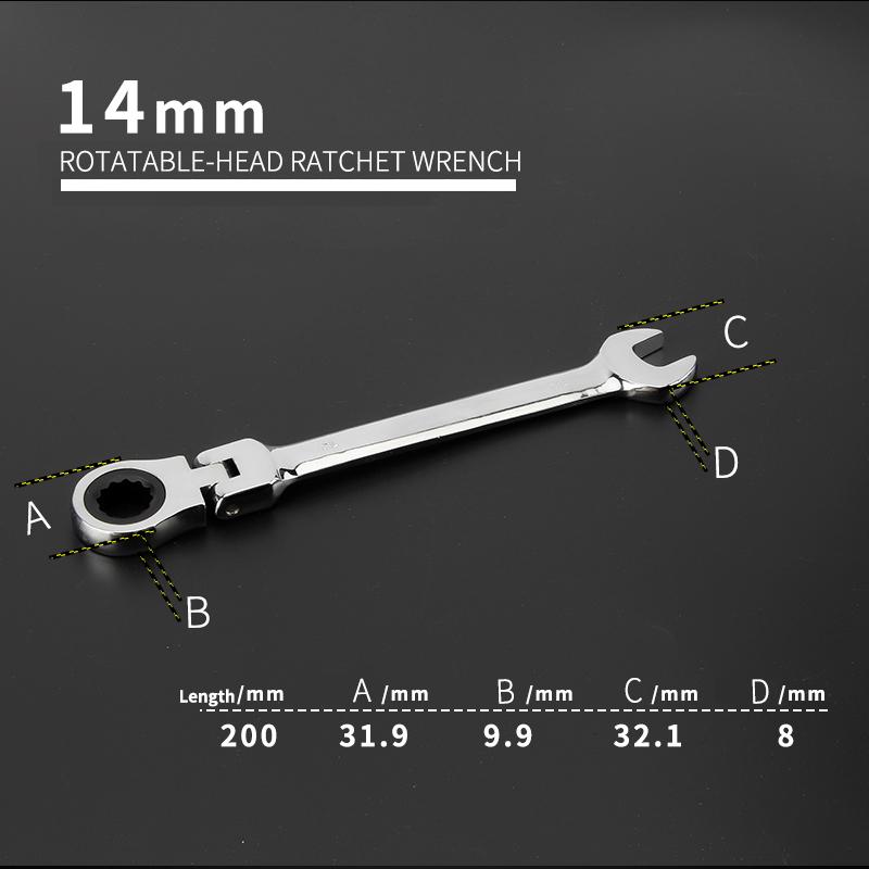 Activități multifuncționale Set chei cu clichet 180 de grade Chei flexibile cu cap deschis Unelte de mână pentru reparații auto Cheie combinată