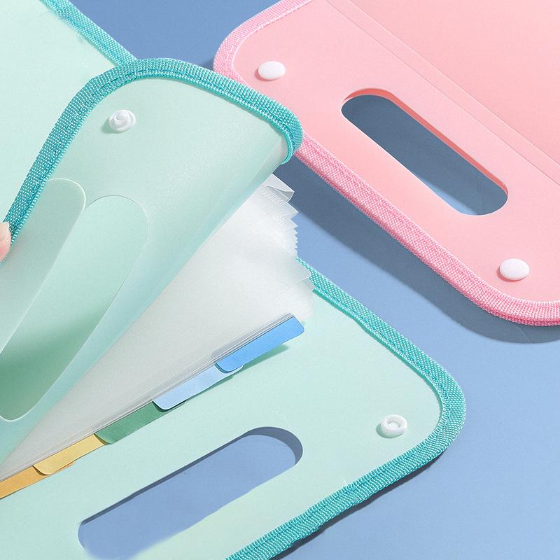 Vertical Hand-held Organ Bag A4 Paper File Folder Large Capacity Multi-layer Expanding Folder Student Data Sorting Storage Bag