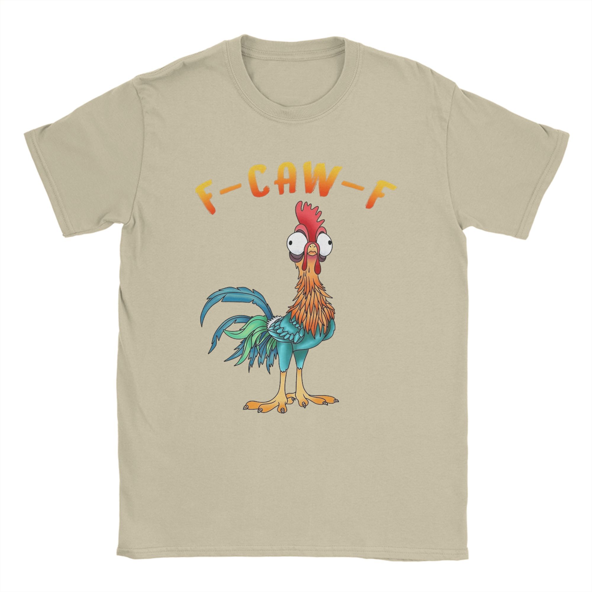 FCawF Funny Chicken Cartoon TShirts Men Awesome Pure Cotton Tees Round Neck Short Sleeve T Shirt Plus Size Clothing S