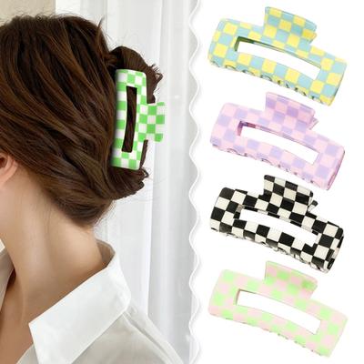 1/4 шт. Жіночі кігті для волосся сильної фіксації Плед візерунок дизайн універсальні затискачі для волосся