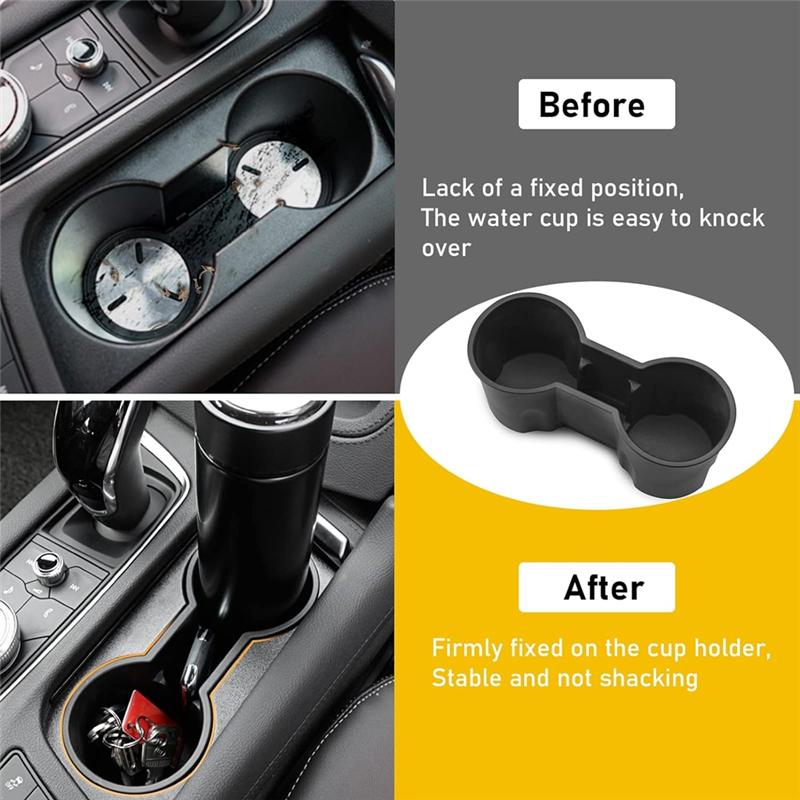 For Cadillac XT6 -2024 Cup Holder ert, Center Console Cup Holder Storage Box TPE Interior Replacement Accessories