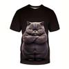 Funny Cats 3D Printed T-Shirt Men Animal Pets Cat Summer O-Neck Tops Streetwear Short Sleeve