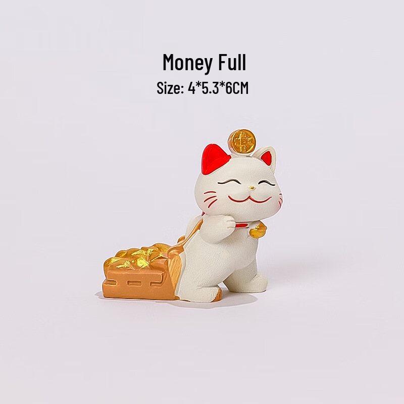 Cute Cartoon Lucky Cat Resin Figurines - Set of 3