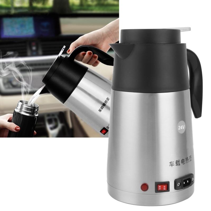 1200ml 200W Car Electric Water Kettle Insulation Pot Heating Cup Truck Car Cigarette Lighter 24V