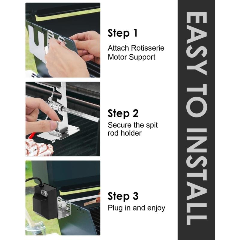 Wysokowydajny Elektryczny Zestaw Rożna do Grillowania w Domu z Silnikiem 120V Zapewnia Równomierne Gotowanie Mięsa za każdym Razem