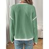 Autumn and Winter Round Neck Color Blocked Loose Top Women’s Pullovers & Long Sleeves