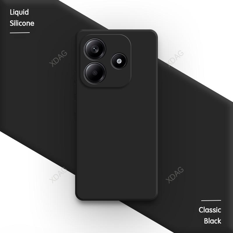 Liquid Silicone Phone Case for Redmi Note 14 Pro Plus Pro+ 14S Note14 14Pro 4G 5G Original Soft Back Cover Classic Shell Housing