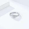 European and American Cold and Simple Style Titanium Steel Heart Shaped Diamond Ring Feminine Temperament